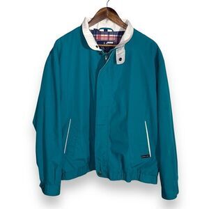 Members Only 90s Green Full Zip Bomber Jacket Sz L